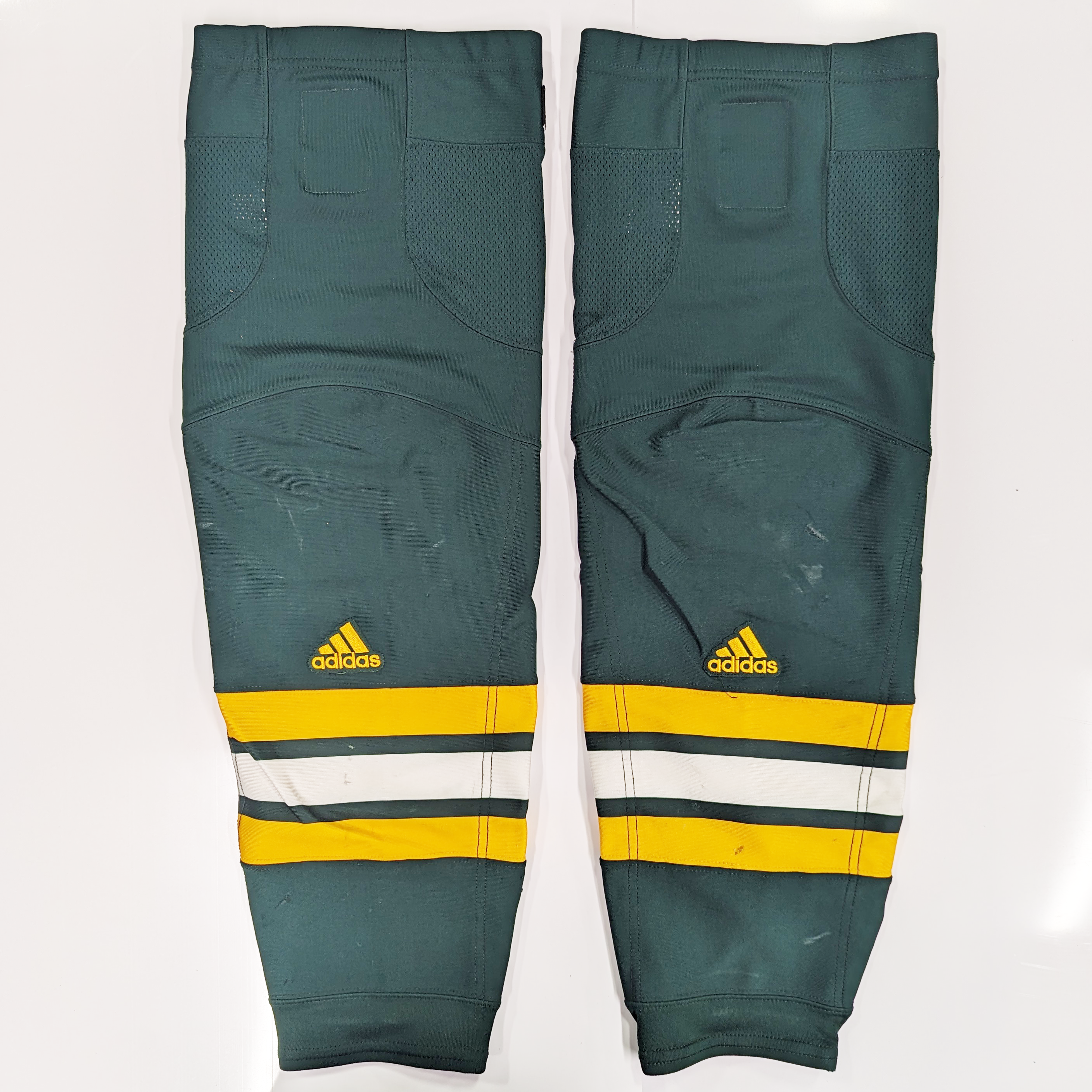 NCAA - Chaussettes de hockey Adidas d'occasion (vertes/blanches/jaunes)